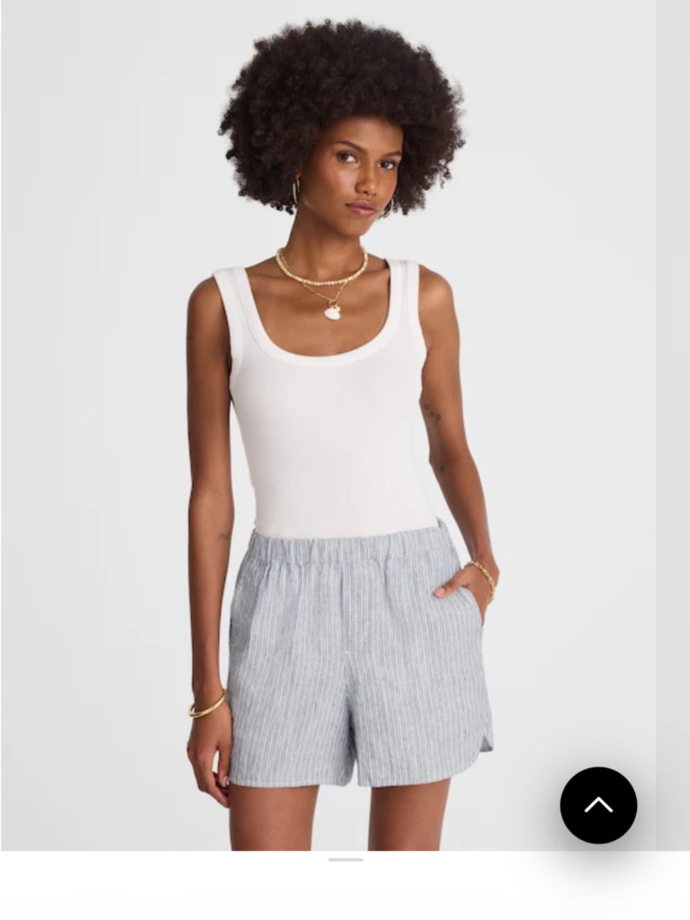 Madewell 100% linen striped shorts